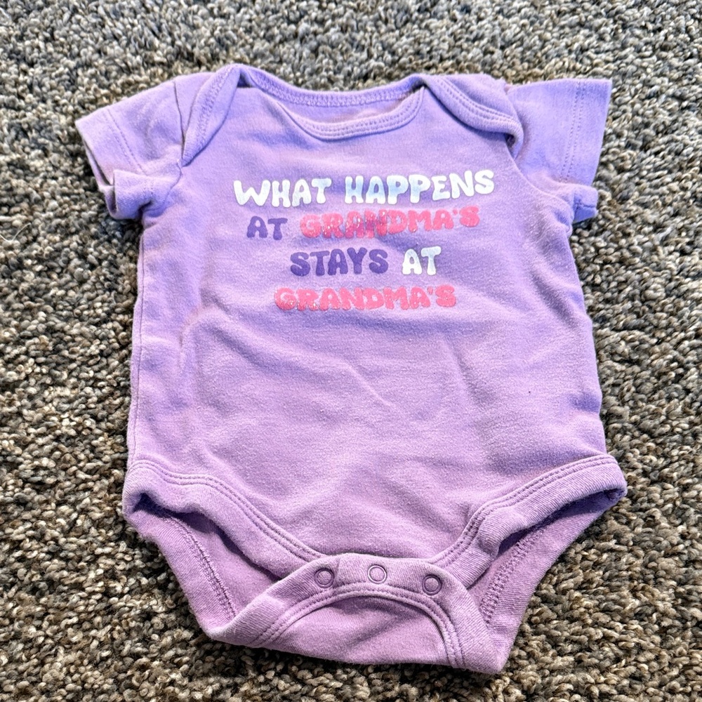 Faded Glory Purple Newborn Onesie